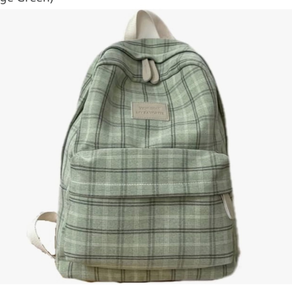Lightweight plaid backpack